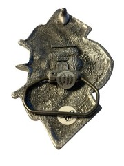 Horseshoe 8 Ball Belt Buckle Checkered Flags Gambling Pewter NOS READ American