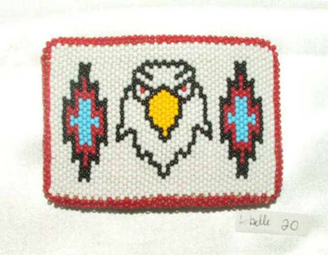 Belt Buckle Native American Beadwork EAGLE 3.5×2.5&Prime; New #20