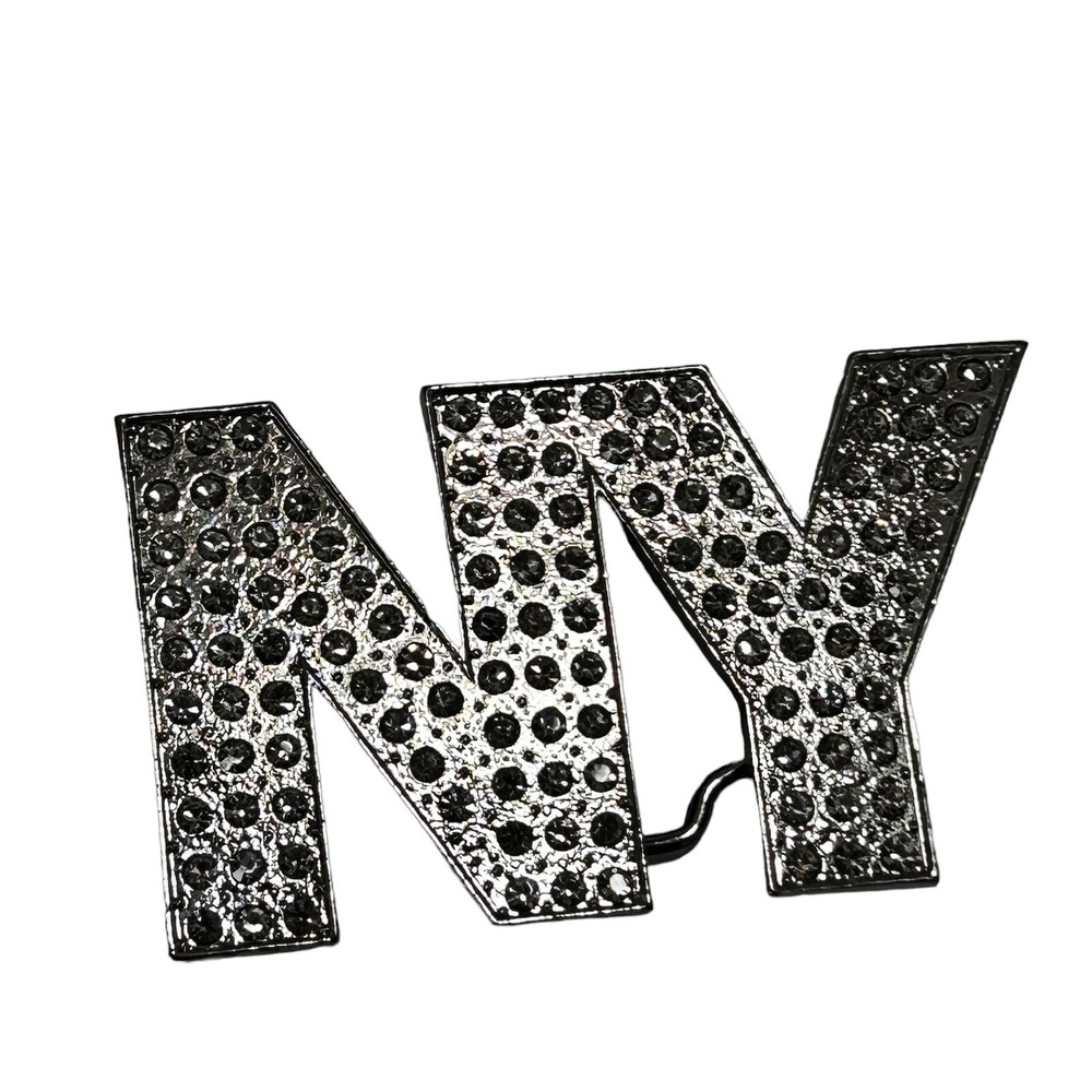 Y2K New York Bedazzled Rhinestone Crystal Belt Buckle Streetwear