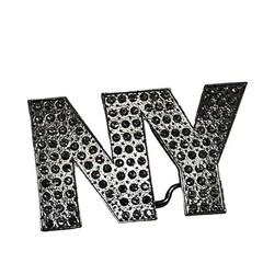 Y2K New York Bedazzled Rhinestone Crystal Belt Buckle Streetwear