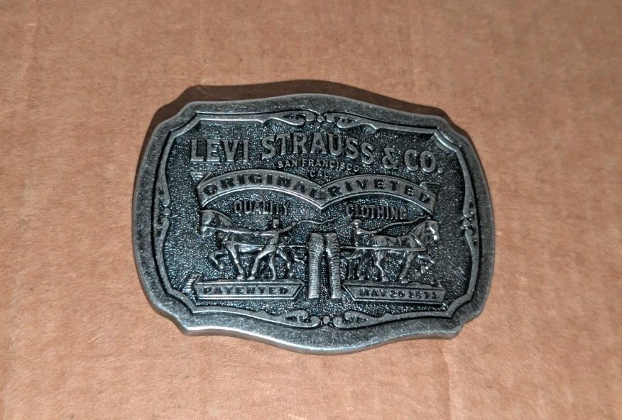 Vintage Levi Strauss & Co. Two Horse Brand Limited Edition Belt Buckle Logo