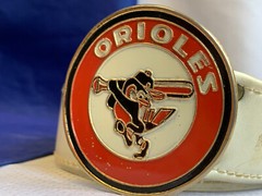 1966-1991 Major League Baseball Promotion Corp Orioles Logo Belt Buckle W/ Belt