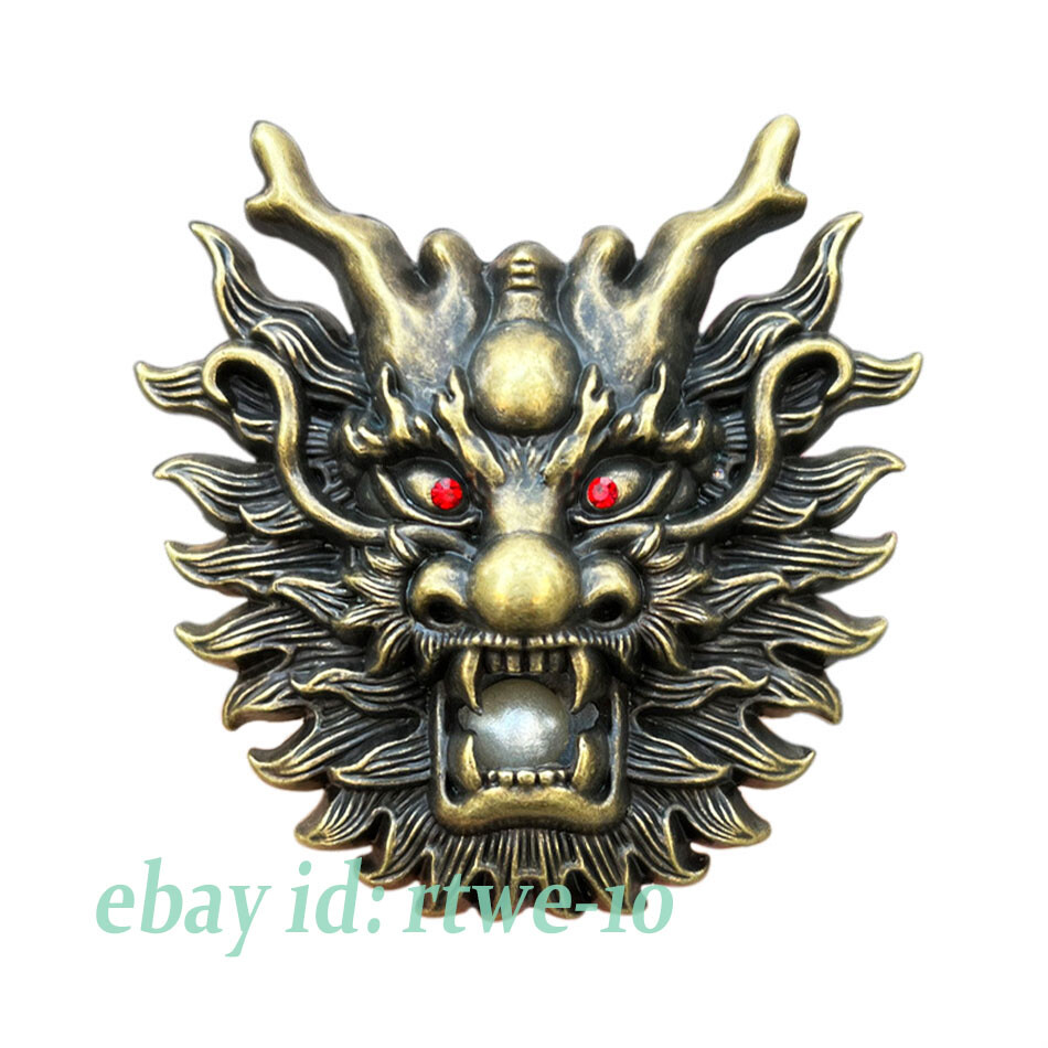 Vintage Men Belt Buckle Western Cowboy Alloy Chinese Dragon Spits Out Pearls Tap