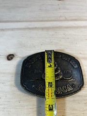 America Don&rsquo;t Tread On Me Gadsden Flag Snake Belt Buckle Antique Bronze Tone