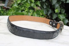 Silver Toned Metal Bull Steer Cow Head Face Belt Buckle & Leather Belt