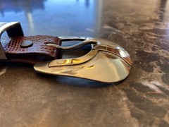 James Reid sterling .925 14k gold belt buckle set (Bishops Mitre) ✅