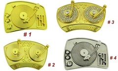 DISCO MENS ROCK REBEL Retro Turntable Belt Buckles Blaster Radio Dj Ghetto Music