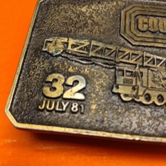 Vintage 1981 Cooper Industries Mobile Crane Belt Buckle July 81 Industrial Rig