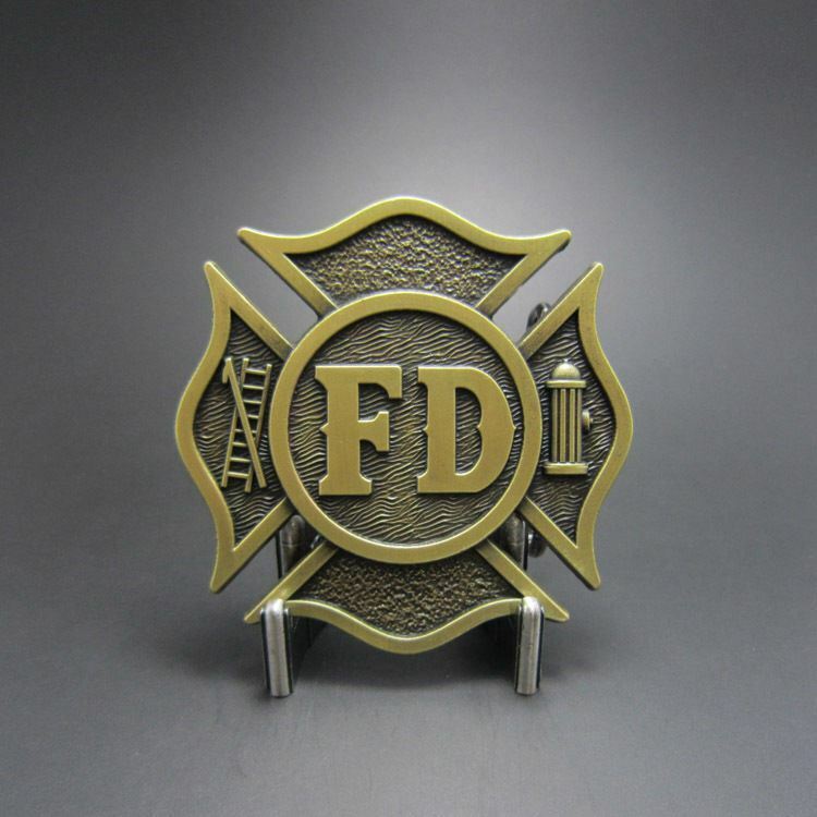 Fire Department Bronze Plated FD Firefighter Metal Belt Buckle