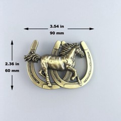 Antique Bronze Plated Horse Horseshoe Belt Buckle also Stock in the US