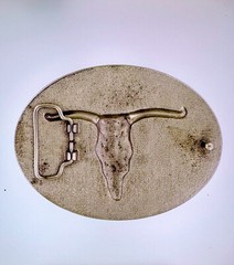 TEXAS Longhorn Bull Belt Buckle | American Western Silver Vintage Buckle