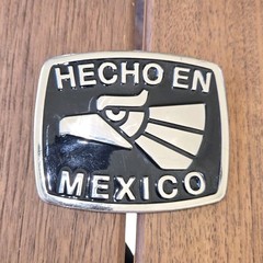 Men&rsquo;s Hecho en Mexico Eagle Belt Buckle Silver/Black Metal Western 1.5in