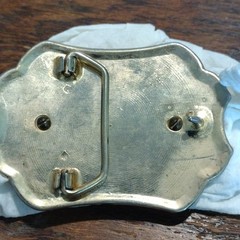 Men&rsquo;s Western Metal Belt Buckle AMVETS Military Veterans WWII Korea Vietnam