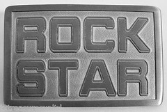 BELT BUCKLES Rock Star Antiqued Silver Gray Rectangle Music NWOT!