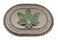 Rasta Reggae Belt Buckle New Men Silver Green Metal Style Rhinestones Fashions