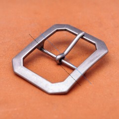 Men Rectangle Heavy Duty Strong Silver Center Bar Pin Belt Buckle Fit 40mm Strap