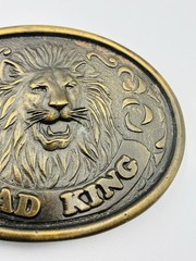 Brass Road King Lion Head 76 Drivers Club Member Belt Buckle
