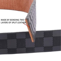 renwoxing Men&rsquo;s Genuine Leather Belt – 3.8cm 40&Prime;-42&Prime; Waist Adjustable, Black
