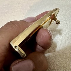 Vintage Gold S Logo 1&Prime; Belt Buckle Made in Italy DIY Leathercraft Hardware 90s