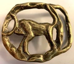 Vintage Solid Brass Zodiac Taurus the Bull Belt Buckle -3.75&Prime; x 2.5&Prime; – Inscribed