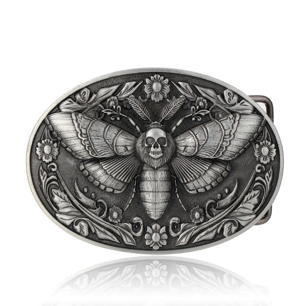 HLYMPONY Western Cowboy Vintage Rodeo Skull One Size Fits Most, 1# Grey Moth