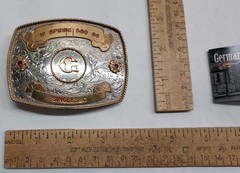 1986 – SPRING 500 – SINGLES C – GERMAN SILVER – BELT BUCKLE – listing # 9560