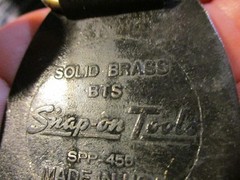 SNAP-ON TOOLS #1 VINTAGE SPP-455 SOLID BRASS BTS OVAL BELT BUCKLE MADE IN USA