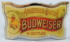 2 NEW ANHEUSER BUSCH BUDWEISER KING OF BEERS BRASS BELT BUCKLES
