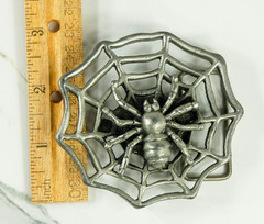 Spider and Web pewter belt buckle