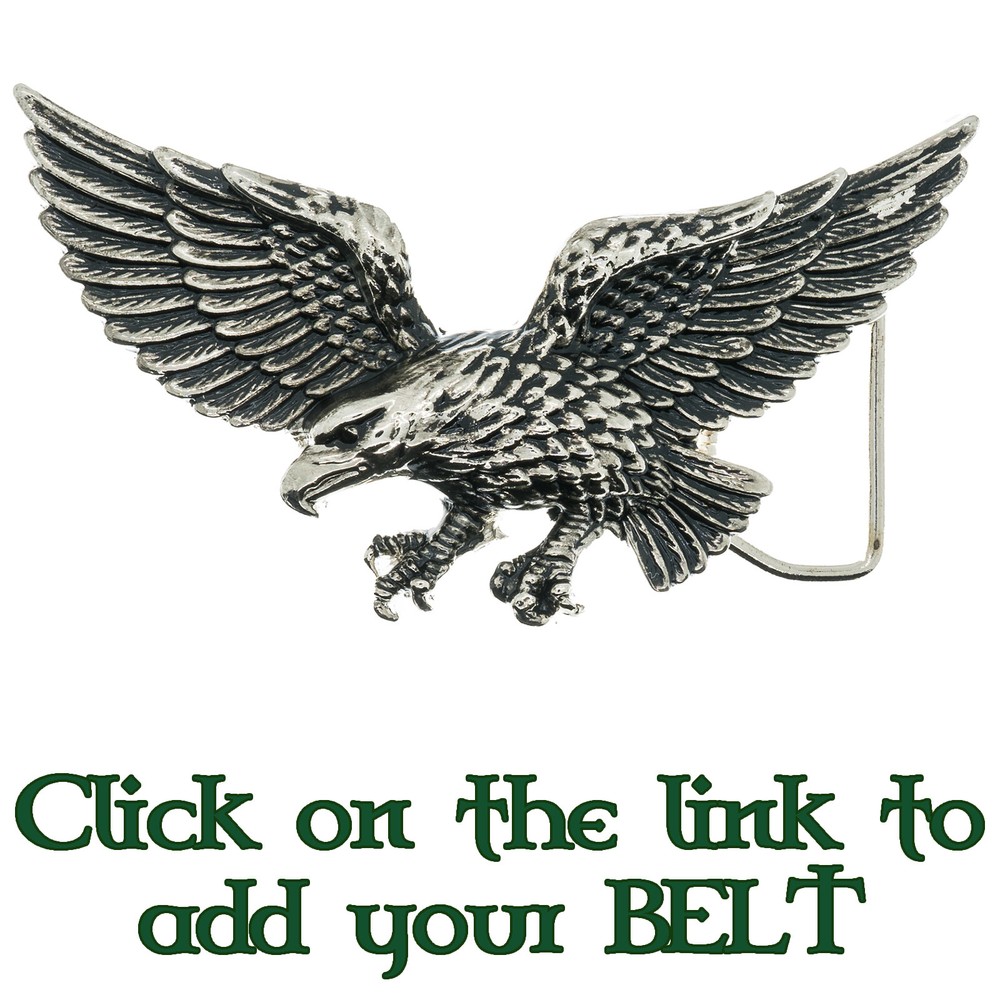 Flying Eagle Belt Buckle Cowboy Western Indian American Eagle Silver Finish