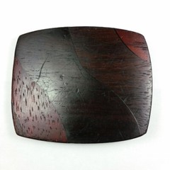 Vtg Abstract Mosaic Pattern Wood Belt Buckle