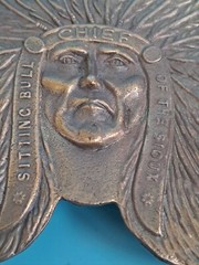 Belt buckle Indian head buckle biker relief sitting bull Sioux