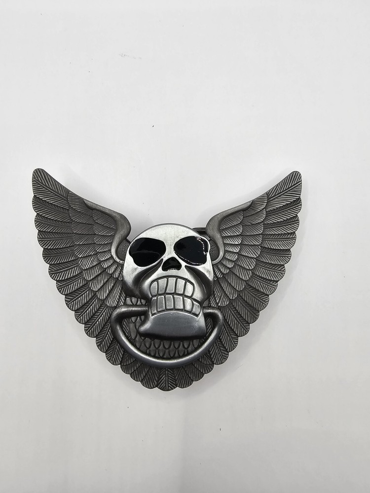 Belt Buckle Skull and Angel Wings by Carroo with Lighter holder NEW