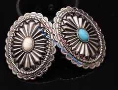 Retro Western Tribal men&rsquo;s cowboy Flower Turquoise Belt Buckle fits 40mm Strap