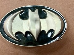 Batman DC Comics Superhero S07 Black & Silver Color Used Oval Belt Buckle