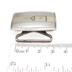 HICKOK 925 Sterling Silver 10K Gold Inlay Vintage Letter H Initial Belt Buckle