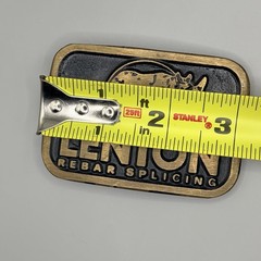 Vintage Lenton Rebar Splicing Dynabuckle Provo Utah Solid Brass Belt Buckle