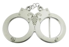 Handcuffs Belt Buckle Hand Cuff Peace Officer Police New Men Silver Chrome Metal