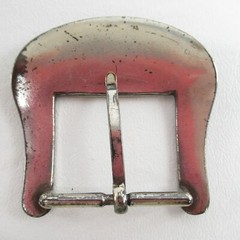 Belt Buckle Loop Etched Silver Plated Western Black Coated Leather Strap Keeper
