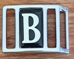 Metal Unisex Chrome Belt Buckle with Initial « B&rsquo;, Fits Belt 1 and 1.25 Inch New