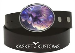 Dragon Belt Buckle – Gothic Sci-fi Fantasyland Handmade Silver Oval Buckle – 717
