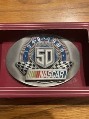 Vintage NASCAR 50th Anniversary Belt Buckle – New in Box