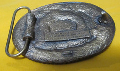 Vintage Oval Brass Belt Buckle (Old Stock) 1998 Gillette Wyoming ASSE