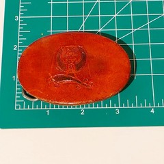 Vintage Shriners Tooled Leather Masonic Belt Buckle Masons Temple Brown