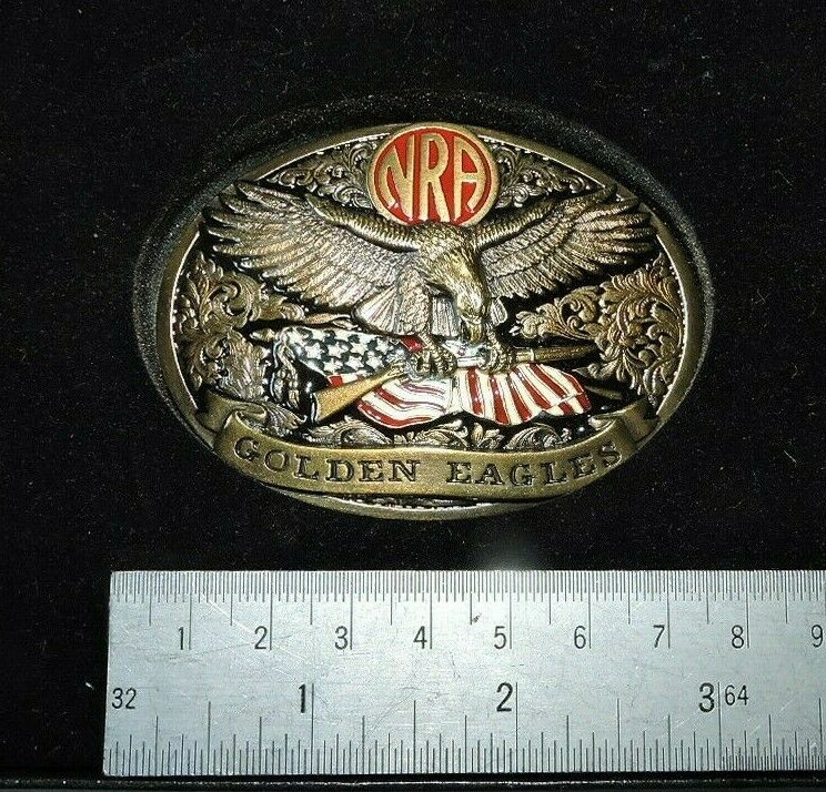 VTG LIMITED EDITION NRA National Rifle Association Golden Eagles Belt Buckle