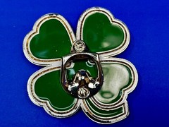 Lucky Four Leaf Clover Shamrock Green Silver Novelty Bottle Opener & Belt Buckle