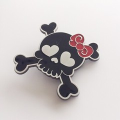 Vintage Black Enamel Punk Rock Emo Tattoo Skull Girl Wedding Belt Buckle