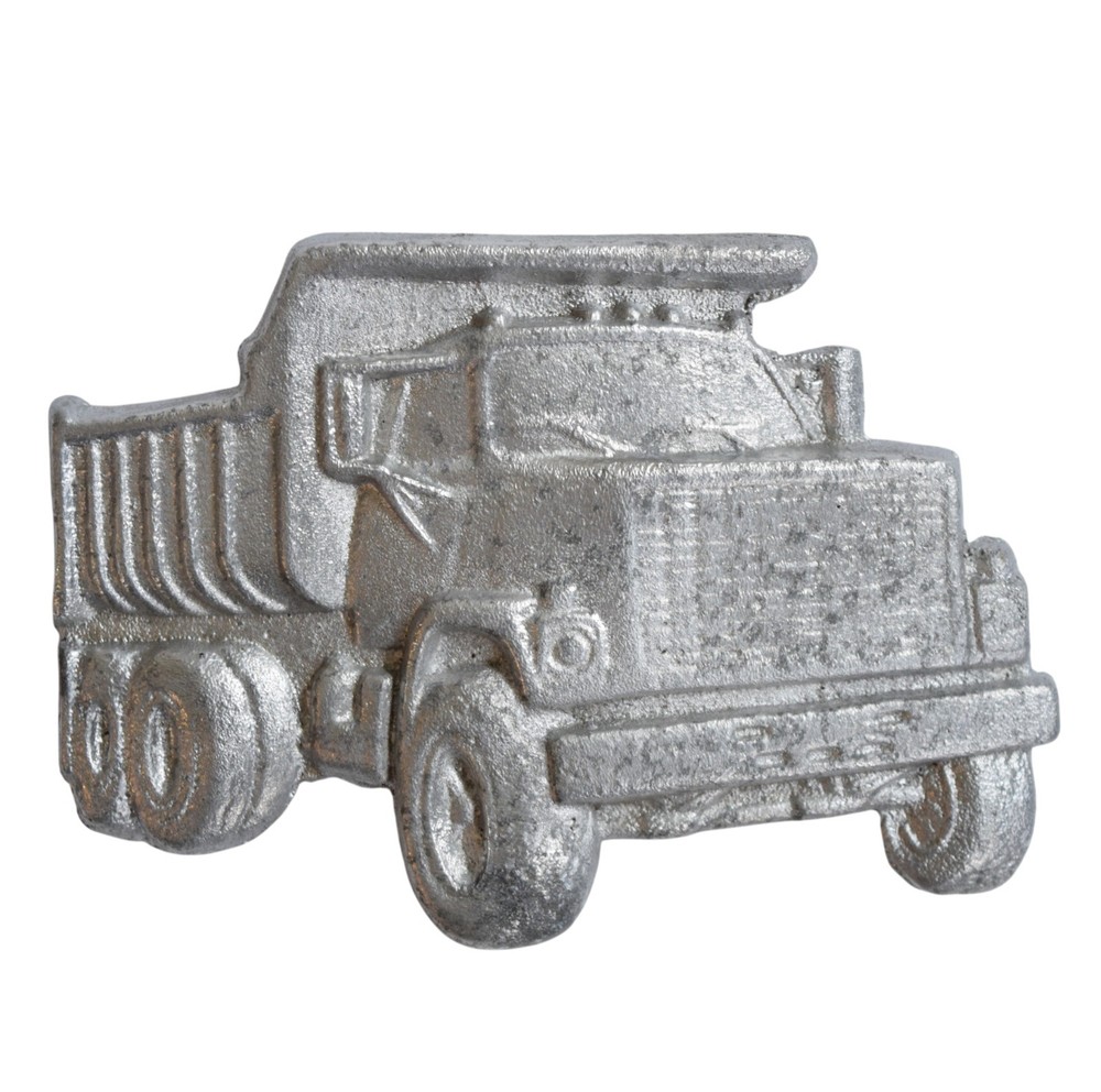 Vintage Custom Cast Aluminum Dump Truck Belt Buckle Construction Trucker 3.5&Prime;