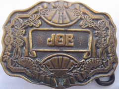 Vintage Oden Inc Personalized Solid Brass Belt Buckle Says « JOE »