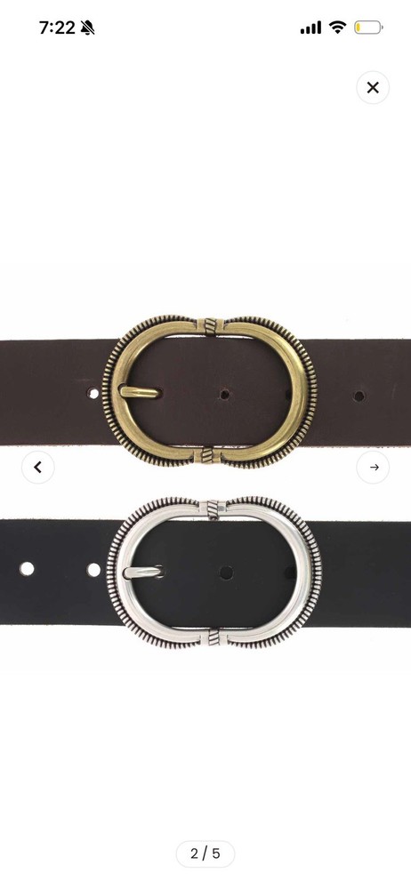 Rope Edge Oval Belt Buckle – French Zamak, 40mm